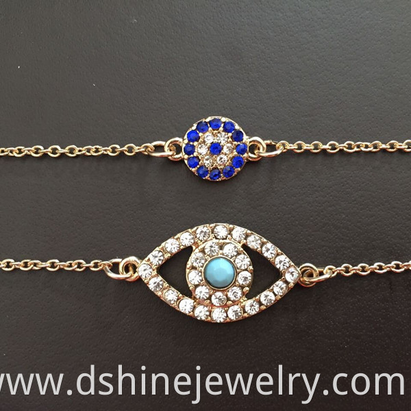 Blue Evil Eye Gold Bracelet